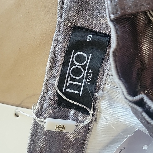 iToo Size S Silver Metallic Cargo Pants / Jeans, NEW with Tag! - Picture 14 of 16